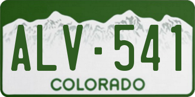 CO license plate ALV541