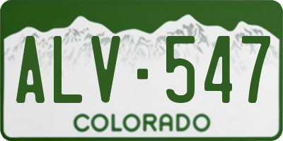 CO license plate ALV547