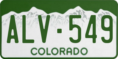 CO license plate ALV549