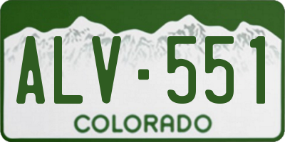 CO license plate ALV551