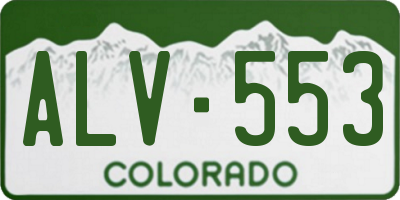 CO license plate ALV553