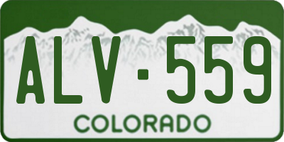 CO license plate ALV559