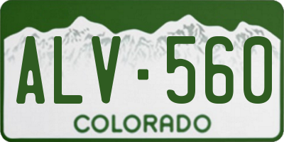 CO license plate ALV560