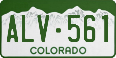 CO license plate ALV561