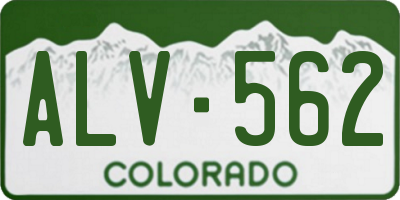 CO license plate ALV562
