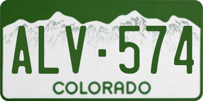 CO license plate ALV574
