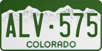 CO license plate ALV575
