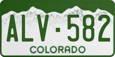 CO license plate ALV582