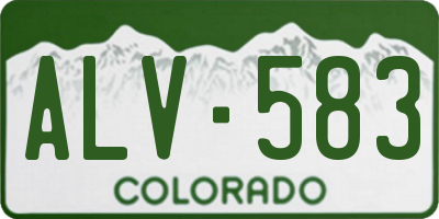 CO license plate ALV583