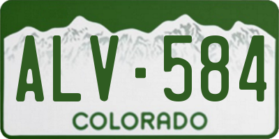 CO license plate ALV584