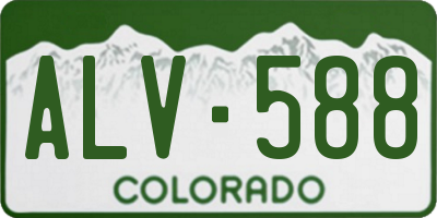 CO license plate ALV588
