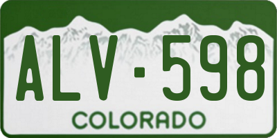 CO license plate ALV598