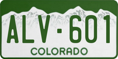 CO license plate ALV601