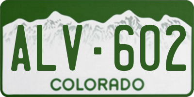 CO license plate ALV602