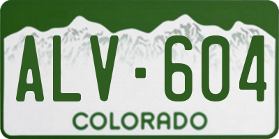 CO license plate ALV604
