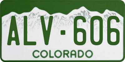 CO license plate ALV606