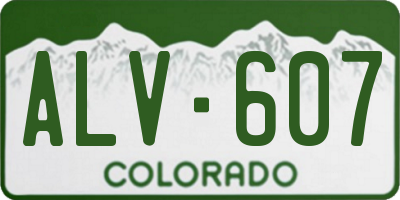 CO license plate ALV607