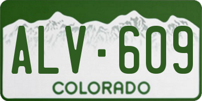 CO license plate ALV609