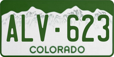 CO license plate ALV623