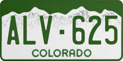 CO license plate ALV625