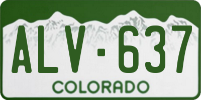 CO license plate ALV637