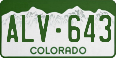 CO license plate ALV643