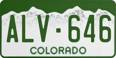 CO license plate ALV646