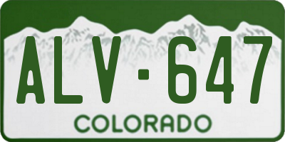CO license plate ALV647