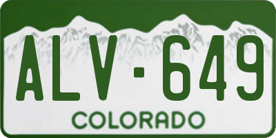 CO license plate ALV649