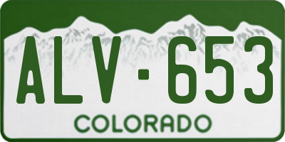 CO license plate ALV653