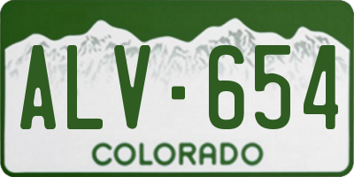 CO license plate ALV654