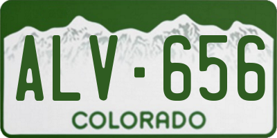 CO license plate ALV656
