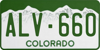CO license plate ALV660