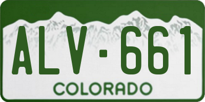 CO license plate ALV661