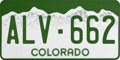 CO license plate ALV662