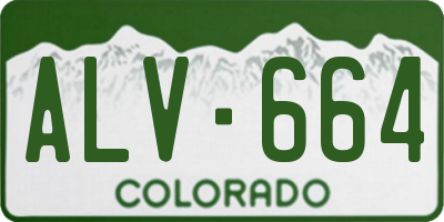 CO license plate ALV664