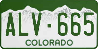 CO license plate ALV665