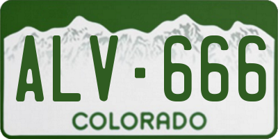 CO license plate ALV666