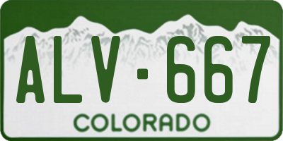 CO license plate ALV667
