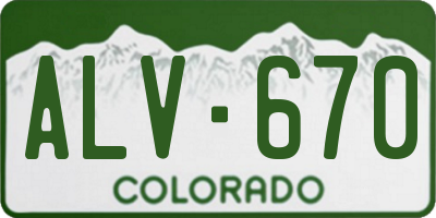 CO license plate ALV670