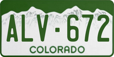 CO license plate ALV672