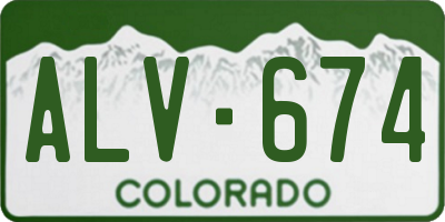 CO license plate ALV674