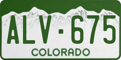 CO license plate ALV675