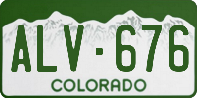 CO license plate ALV676