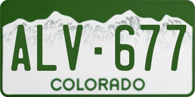 CO license plate ALV677