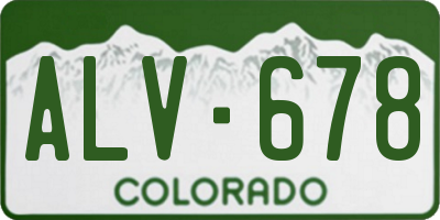 CO license plate ALV678