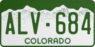 CO license plate ALV684