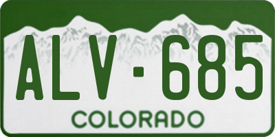 CO license plate ALV685