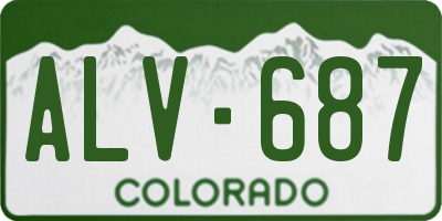 CO license plate ALV687