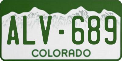 CO license plate ALV689